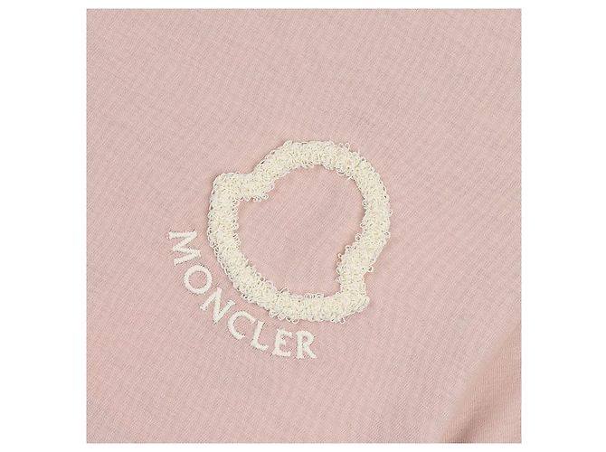 Moncler Baumwoll-T-Shirt mit gesticktem Logo Pink - Ansicht 8