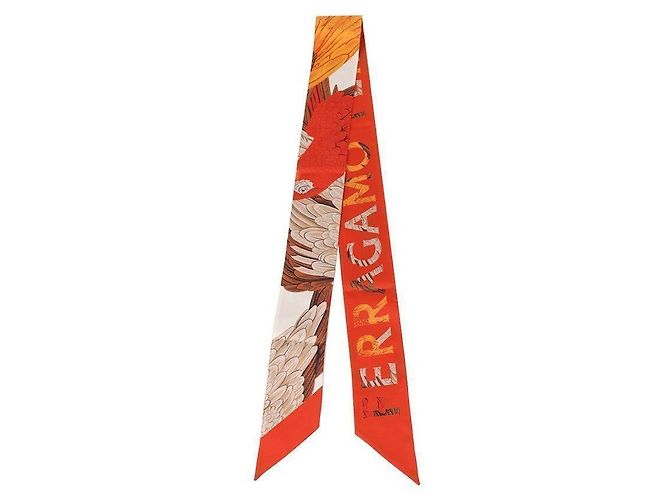 Salvatore Ferragamo Bandana in Seta Stampata Ferret La Prima Rosso - vista 3