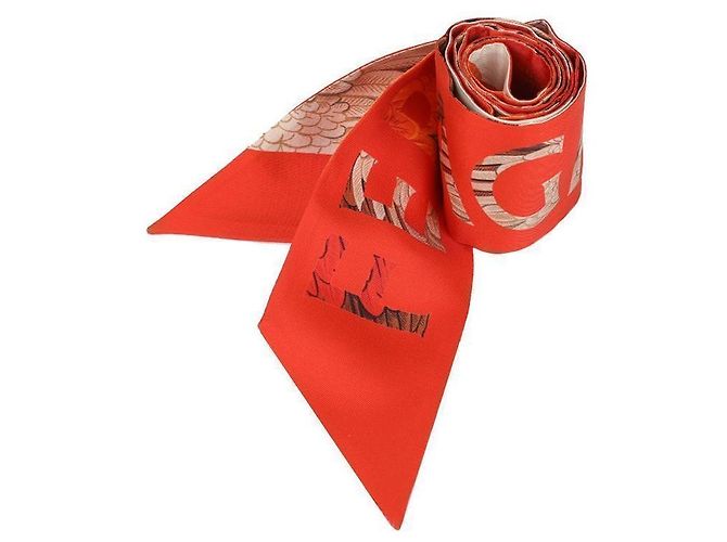 Salvatore Ferragamo Bandana in Seta Stampata Ferret La Prima Rosso - vista 4