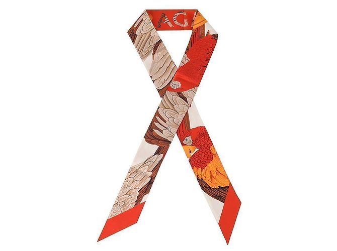 Salvatore Ferragamo Bandana in Seta Stampata Ferret La Prima Rosso - vista 5