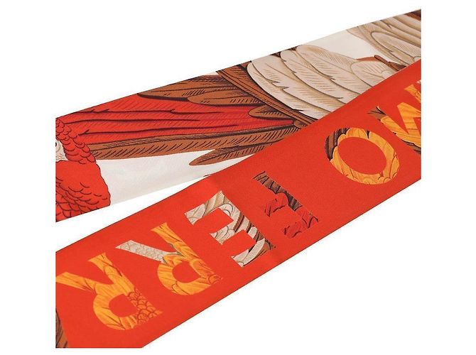 Salvatore Ferragamo Bandana in Seta Stampata Ferret La Prima Rosso - vista 6