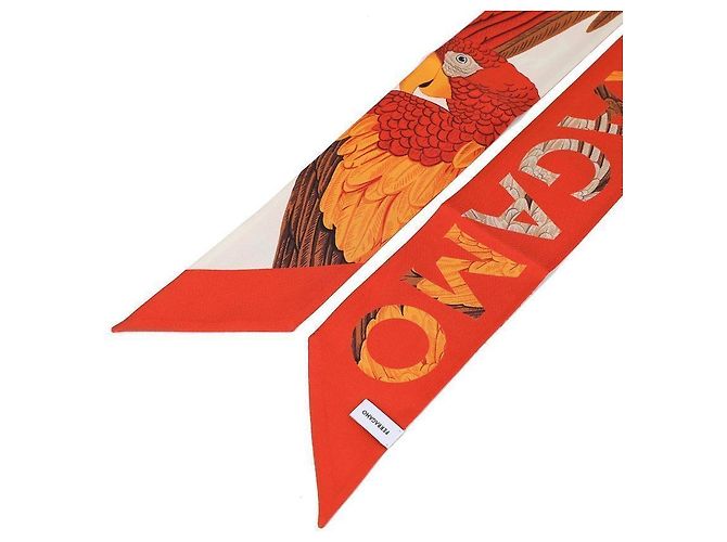 Salvatore Ferragamo Bandana in Seta Stampata Ferret La Prima Rosso - vista 7