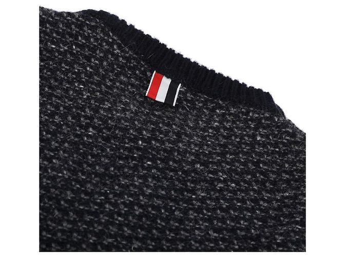 Thom Browne Diagonales Mohair-Strickmodell Blau - vista 6