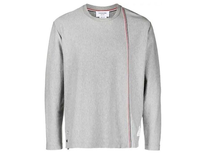 Thom Browne T-shirt a maniche lunghe a righe - vista 4