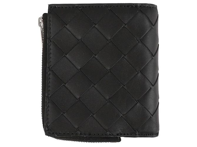 Bottega Veneta Intrecciato Folded Wallet Black - view 5