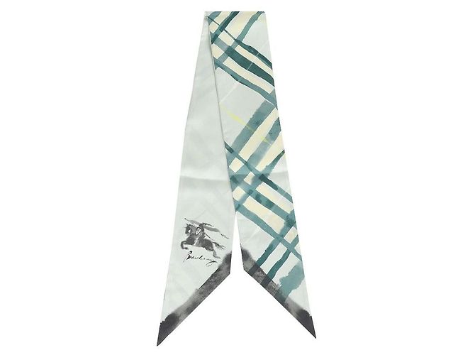 Burberry Sciarpa in seta a quadri reversibile Verde - vista 3