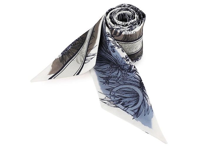 Salvatore Ferragamo Écharpe en cachemire BLEU CIEL+BRUN - vue 4