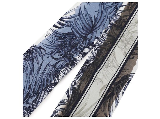 Salvatore Ferragamo Écharpe en cachemire BLEU CIEL+BRUN - vue 6