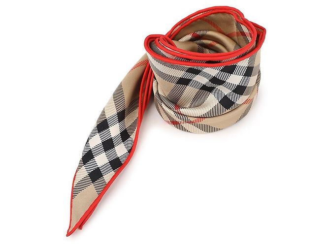Burberry Pañuelo de seda Check Castaño - vista 3