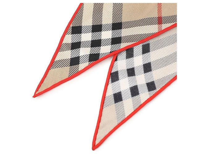 Burberry Pañuelo de seda Check Castaño - vista 6