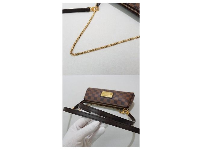 Louis Vuitton Clutch Damier Eva Marrone - vista 6