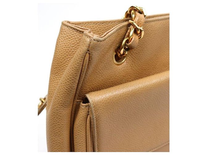 Chanel Borsa a spalla con catena CC beige Marrone - vista 9