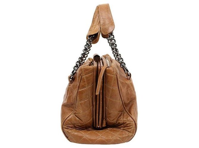 Chanel Brown Leather Big CC Chain Shoulder Bag - view 2