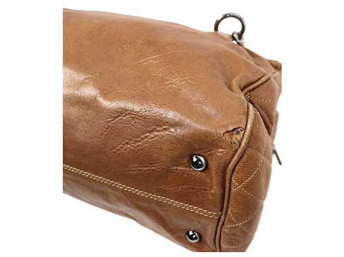 Chanel Brown Leather Big CC Chain Shoulder Bag - view 5