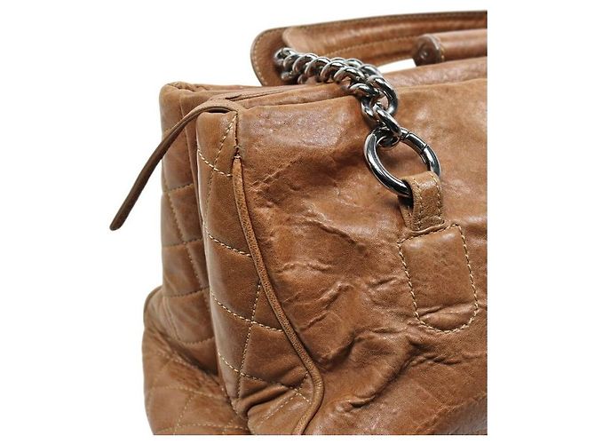 Chanel Brown Leather Big CC Chain Shoulder Bag - view 8