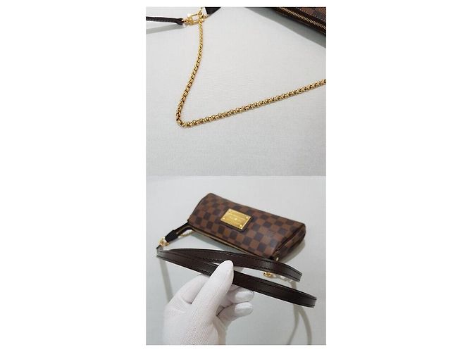 Louis Vuitton Clutch Damier Eva Marrone - vista 7