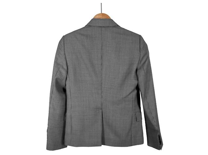 Céline Blazer de Lana Seda Houndstooth para Mujer Gris Negro - vista 4