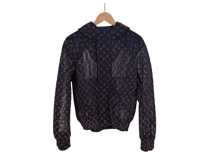 Louis Vuitton Men's Gradient Monogram Mesh Hooded Jacket Orange Blue - view 3