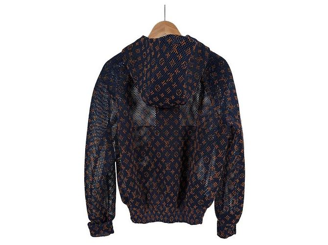 Louis Vuitton Men's Gradient Monogram Mesh Hooded Jacket Orange Blue - view 4