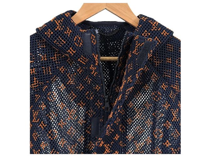 Louis Vuitton Men's Gradient Monogram Mesh Hooded Jacket Orange Blue - view 6