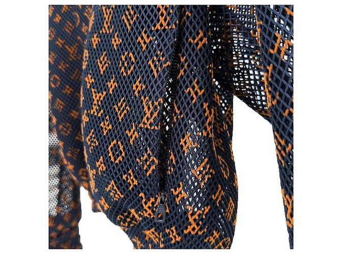 Louis Vuitton Men's Gradient Monogram Mesh Hooded Jacket Orange Blue - view 7