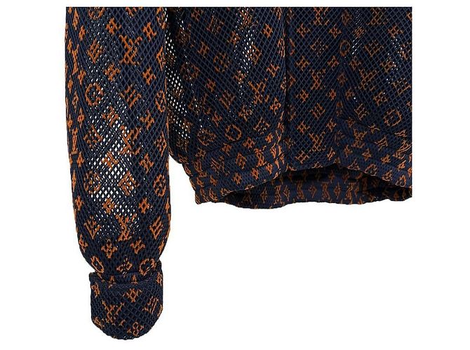 Louis Vuitton Men's Gradient Monogram Mesh Hooded Jacket Orange Blue - view 8