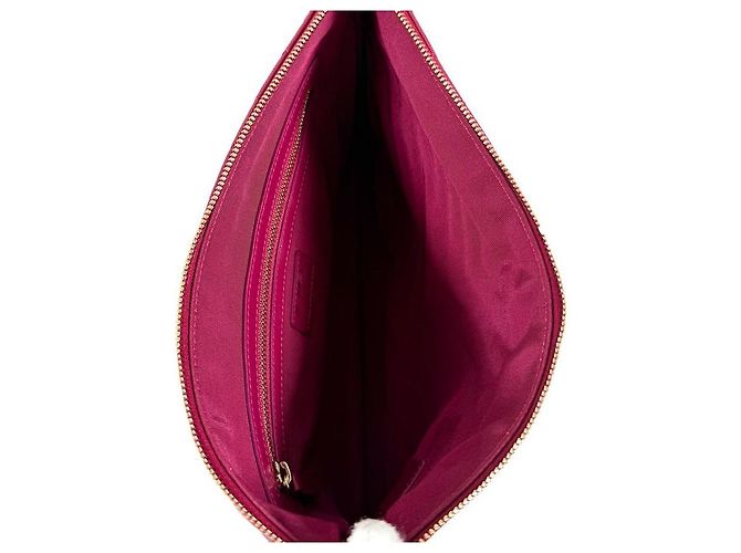 Chanel Clutch in agnello Chevron Classico Borgogna Oro Medio Nuovo Rosso - vista 10