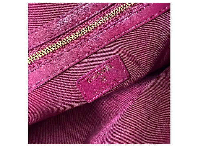 Chanel Clutch in agnello Chevron Classico Borgogna Oro Medio Nuovo Rosso - vista 11