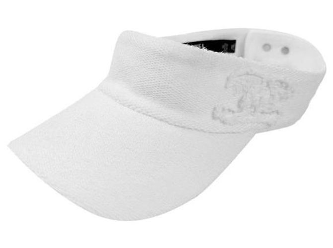 Chanel Sombrero de sol de algodón blanco con logo CC Coco para mujeres - vista 2