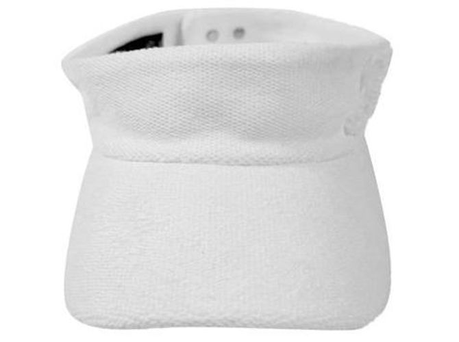 Chanel Sombrero de sol de algodón blanco con logo CC Coco para mujeres - vista 3