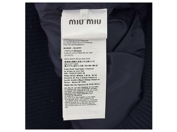 Miu Miu Giacca con cappuccio in lana e cashmere per donna - Blu - vista 7