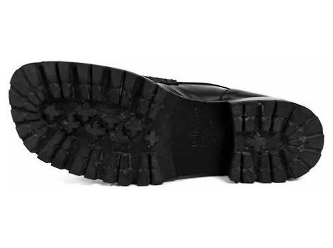 Dries Van Noten Mocassini in pelle a punta quadrata neri Nero - vista 10