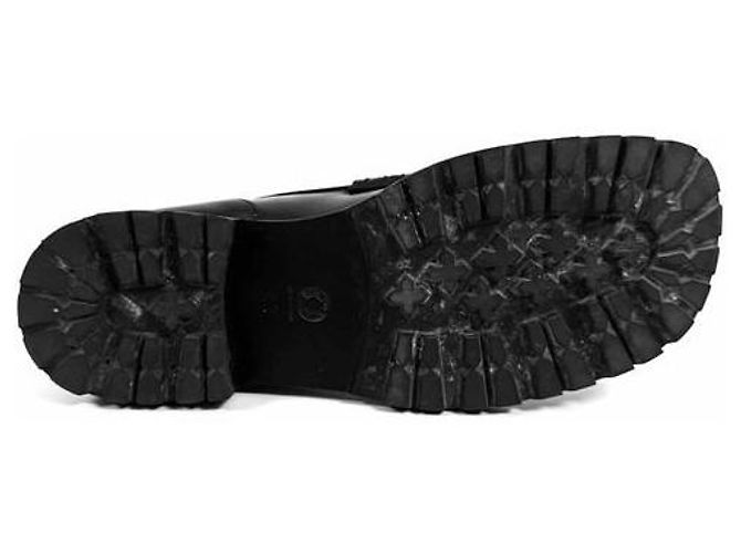 Dries Van Noten Mocassini in pelle a punta quadrata neri Nero - vista 11