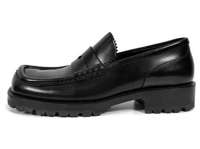 Dries Van Noten Mocassini in pelle a punta quadrata neri Nero - vista 5