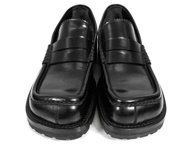 Dries Van Noten Mocassini in pelle a punta quadrata neri Nero - vista 6
