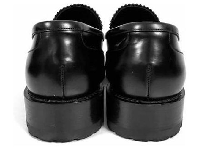 Dries Van Noten Mocassini in pelle a punta quadrata neri Nero - vista 8
