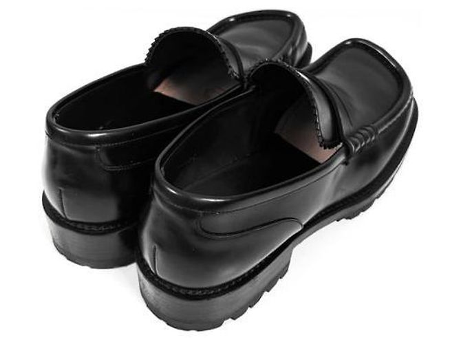 Dries Van Noten Mocassini in pelle a punta quadrata neri Nero - vista 9