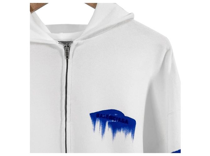 Balenciaga Giacca con cappuccio Icon Wet Brush da uomo bianca Bianco - vista 6