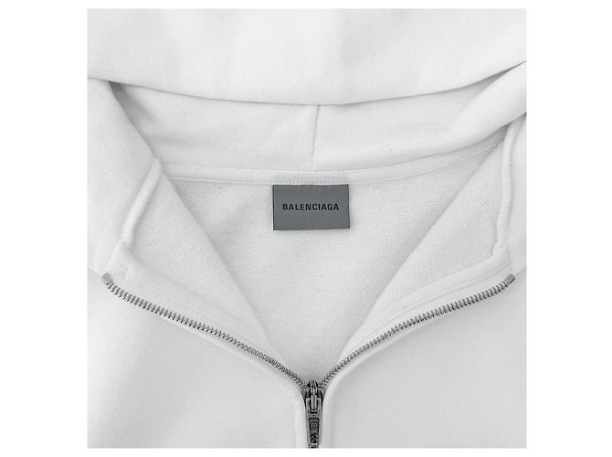 Balenciaga Giacca con cappuccio Icon Wet Brush da uomo bianca Bianco - vista 9