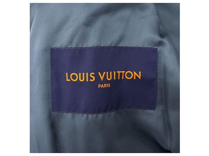 Louis Vuitton Men's Mixed Leather Teddy Varsity Blouson Blue - view 11