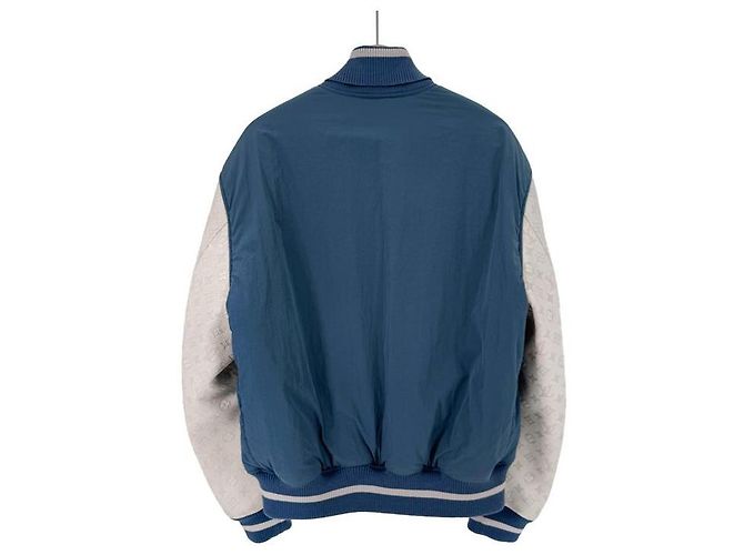 Louis Vuitton Men's Mixed Leather Teddy Varsity Blouson Blue - view 4