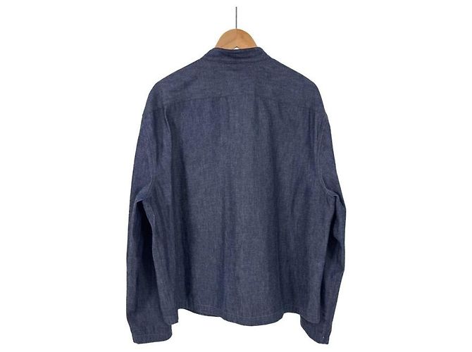 Hermès Men's Madison Collar Zip Jacket Indigo Blue - view 4
