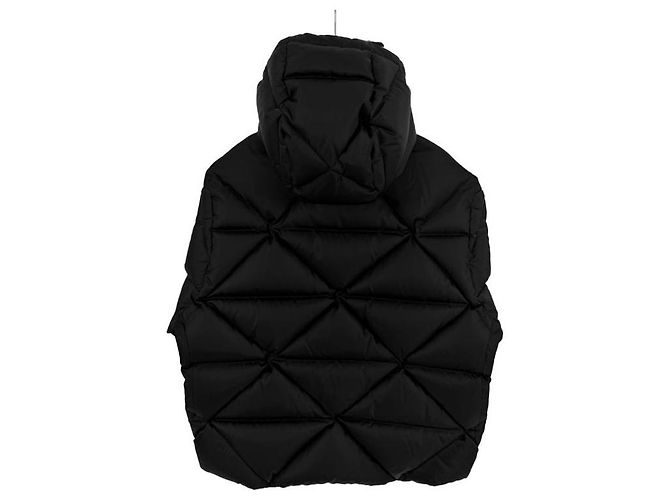 Prada Giacca in piuma con cappuccio in gabardine di nylon per donne nera Nero - vista 4