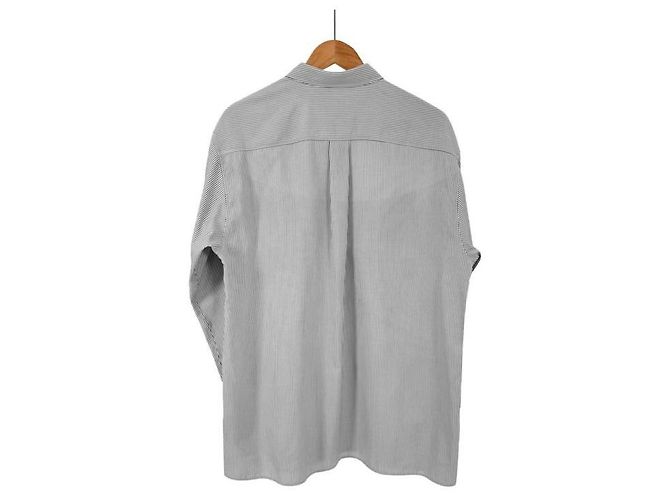 Dior Camicia Oxford in cotone a righe grigia per uomo Marrone - vista 4