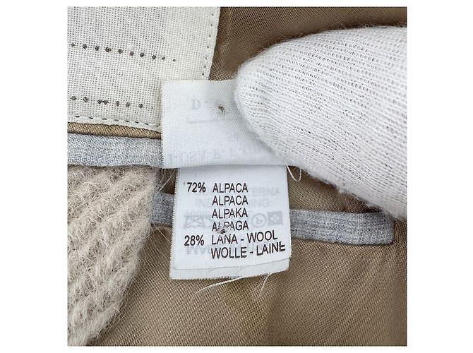 Brunello Cucinelli Men's Alpaca Wool Single Coat Ivory White - view 10