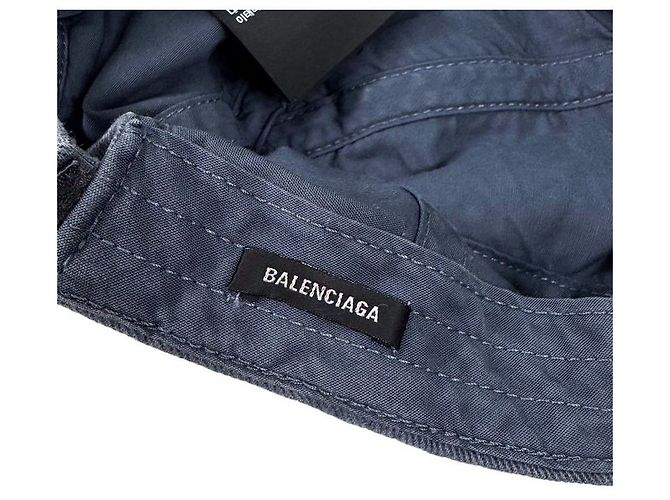 Day Balenciaga Blauer, bestickter, abgenutzter Denim-Baseball-Cap - Ansicht 10