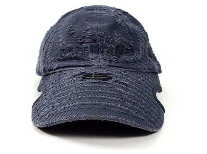 Day Balenciaga Blauer, bestickter, abgenutzter Denim-Baseball-Cap - Ansicht 2