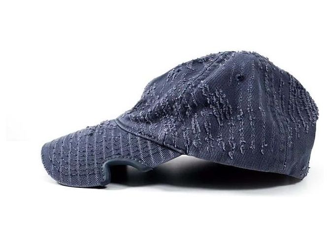 Day Balenciaga Blauer, bestickter, abgenutzter Denim-Baseball-Cap - Ansicht 3