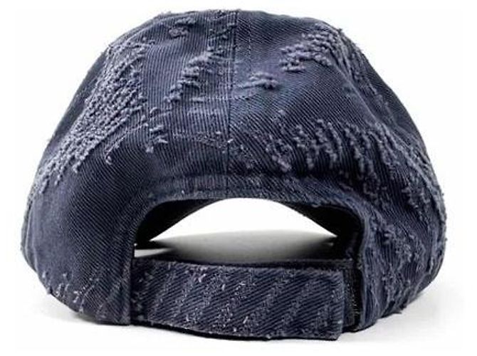 Day Balenciaga Blauer, bestickter, abgenutzter Denim-Baseball-Cap - Ansicht 4