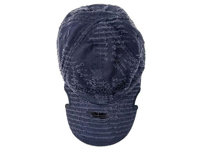 Day Balenciaga Blauer, bestickter, abgenutzter Denim-Baseball-Cap - Ansicht 6